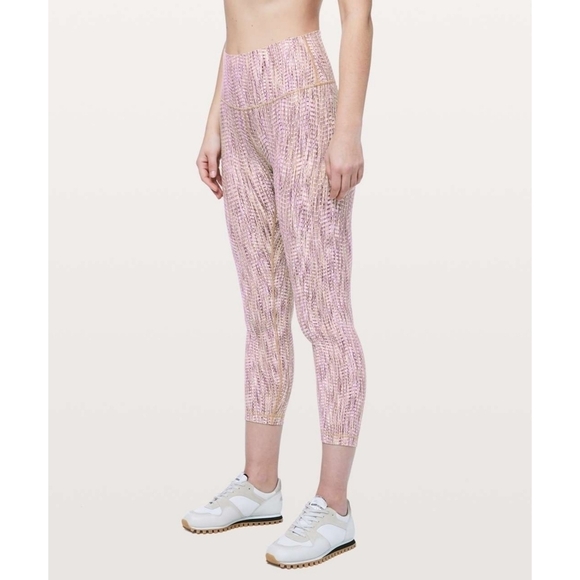 Lululemon Wunder Under High Rise 7/8 Tight Arrow Jacquard Antique Bark Copper 8 - Picture 7 of 9